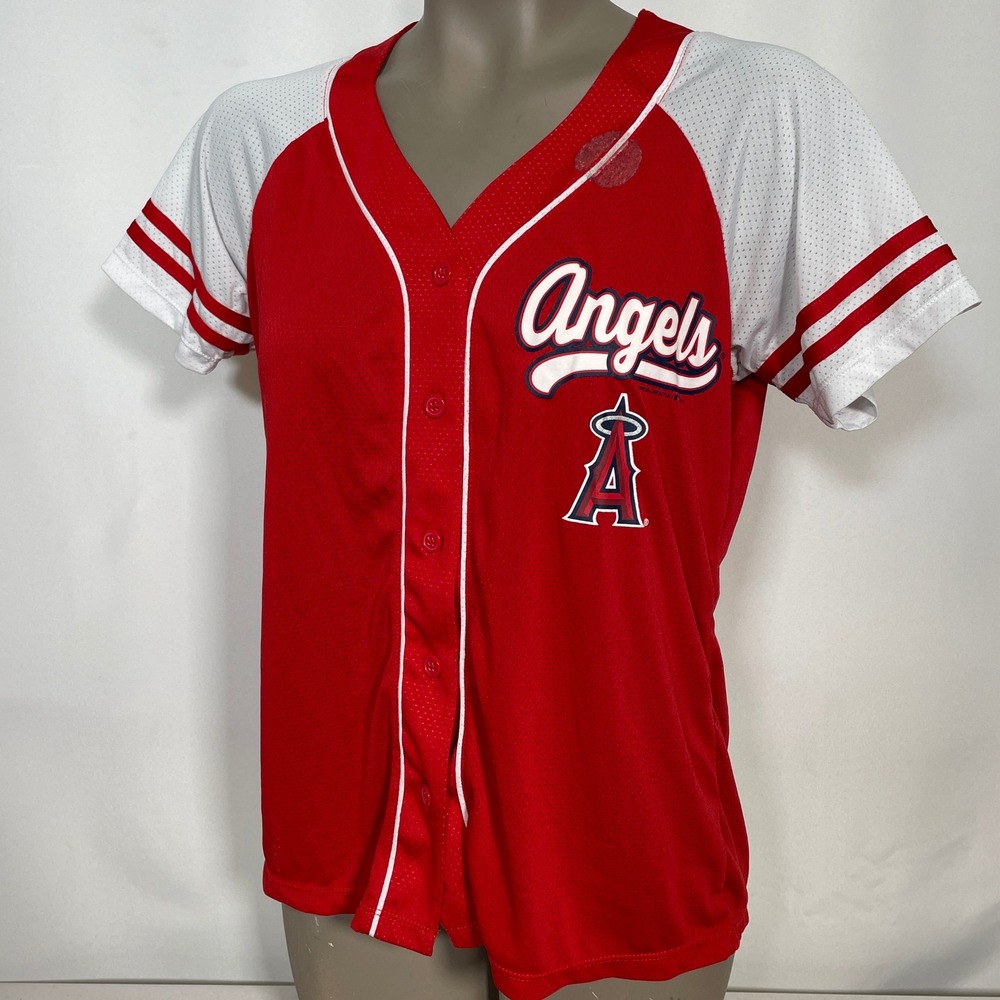 Los Angeles Angels MLB Red White Ballpark Jersey Women's MEDIUM